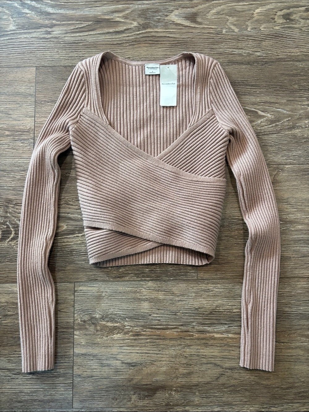 Abercrombie & Fitch Cropped Ribbed Crossover Sweater Women's Size Small NWT